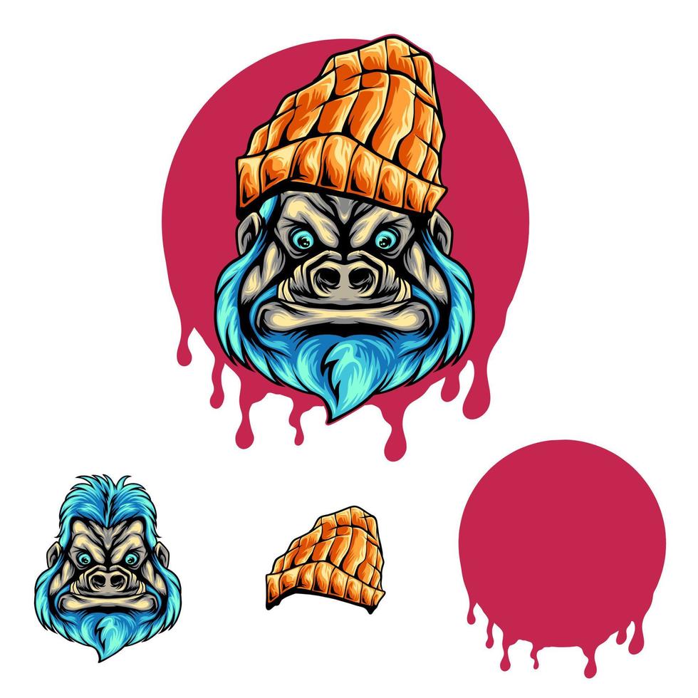 Funky Gorilla Illustration vector