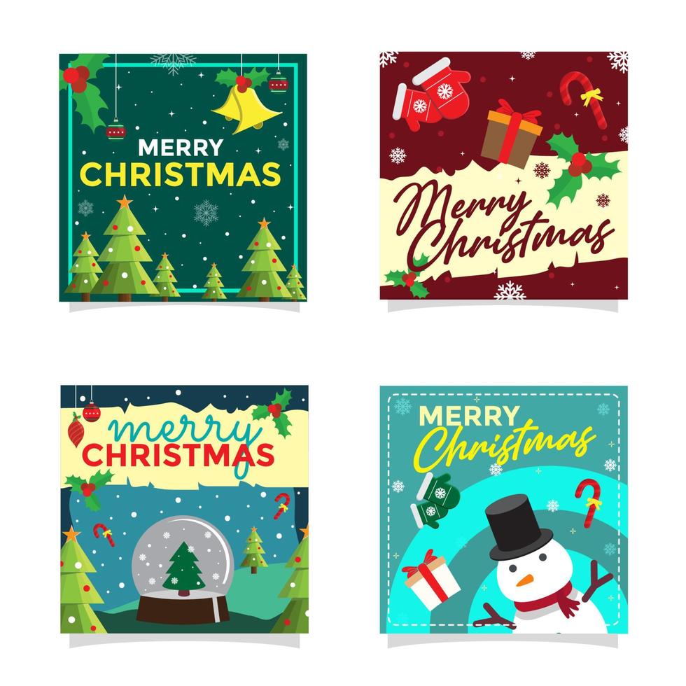 Christmas Social Media Post Concept vector