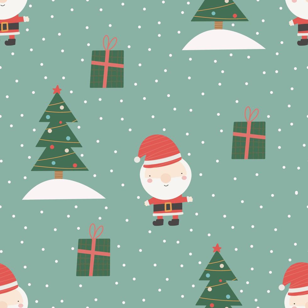 Christmas and New Year symbols hand drawn seamless pattern. Vector cute print. Digital paper. Design element