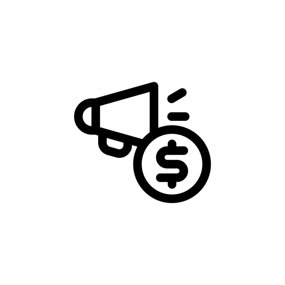 promotion cost icon design vector illustration with symbol megaphone and coin money for advertising business
