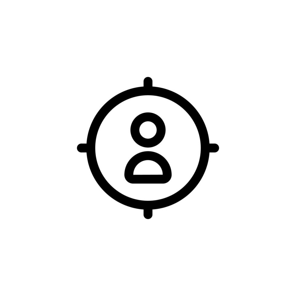 Target market icon design vector illustration with symbol niche, people, audience, focus for advertising business
