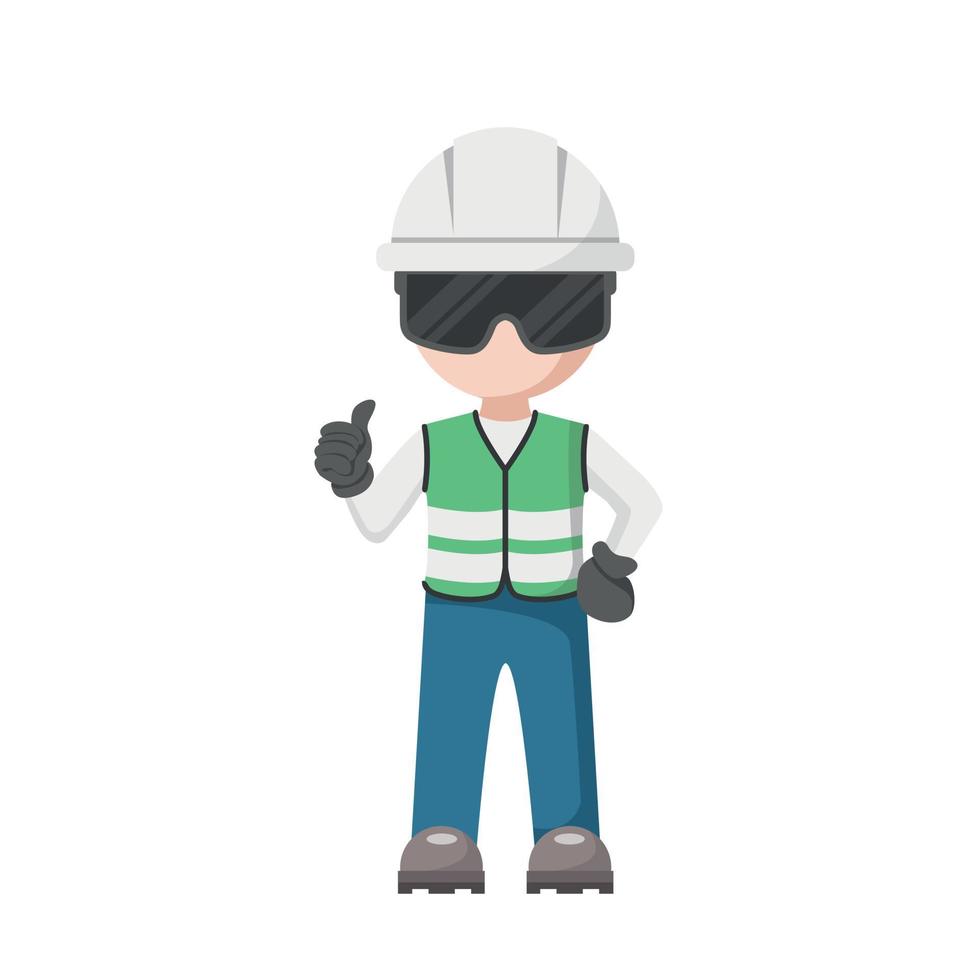 jefe de diseño de construcción de ingeniero civil. supervisor de trabajo vector