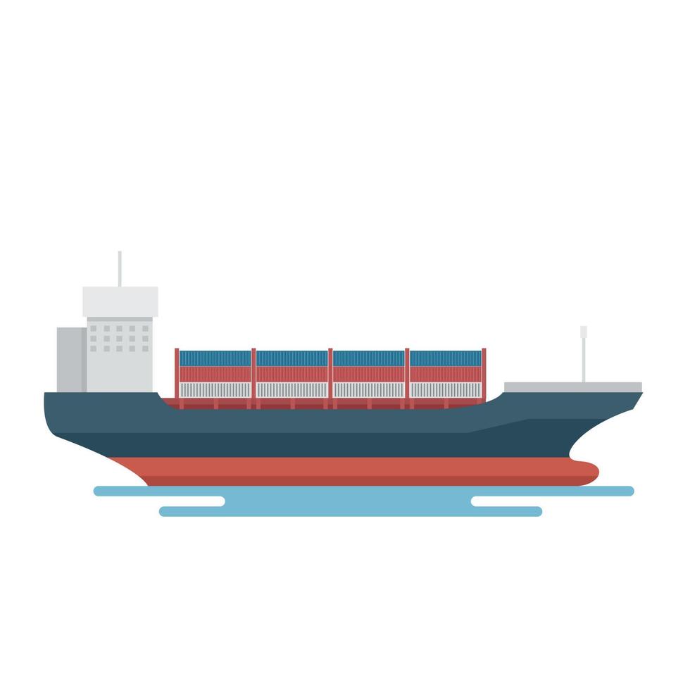 Transportation Logistics Container transport ship for marine export vector