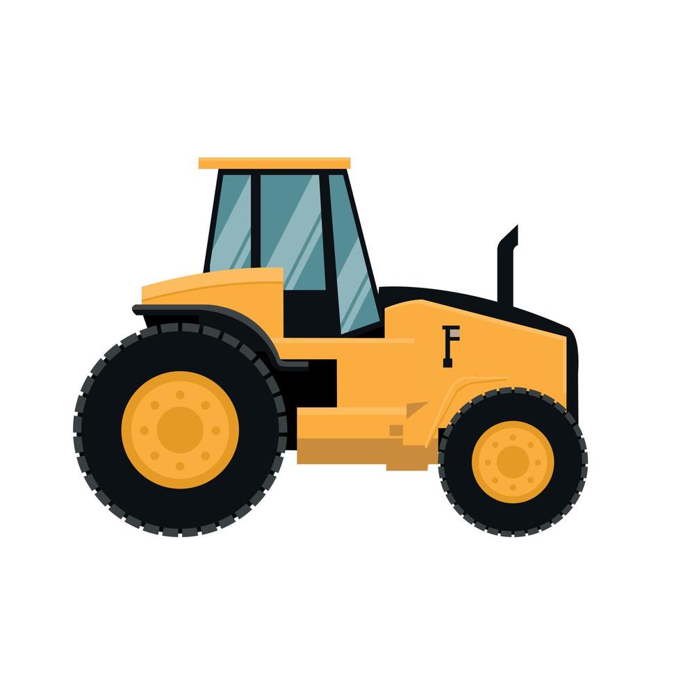 diseño vectorial de tractor agrícola. maquinaria agrícola pesada para trabajos agrícolas vector