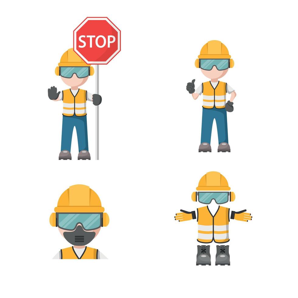 Diseño de persona con su equipo de protección personal con icono de parada de seguridad industrial 4406161 Vector en Vecteezy Diseño de persona con su equipo de protección personal con icono de parada de seguridad industrial 4406161 Vector en Vecteezy