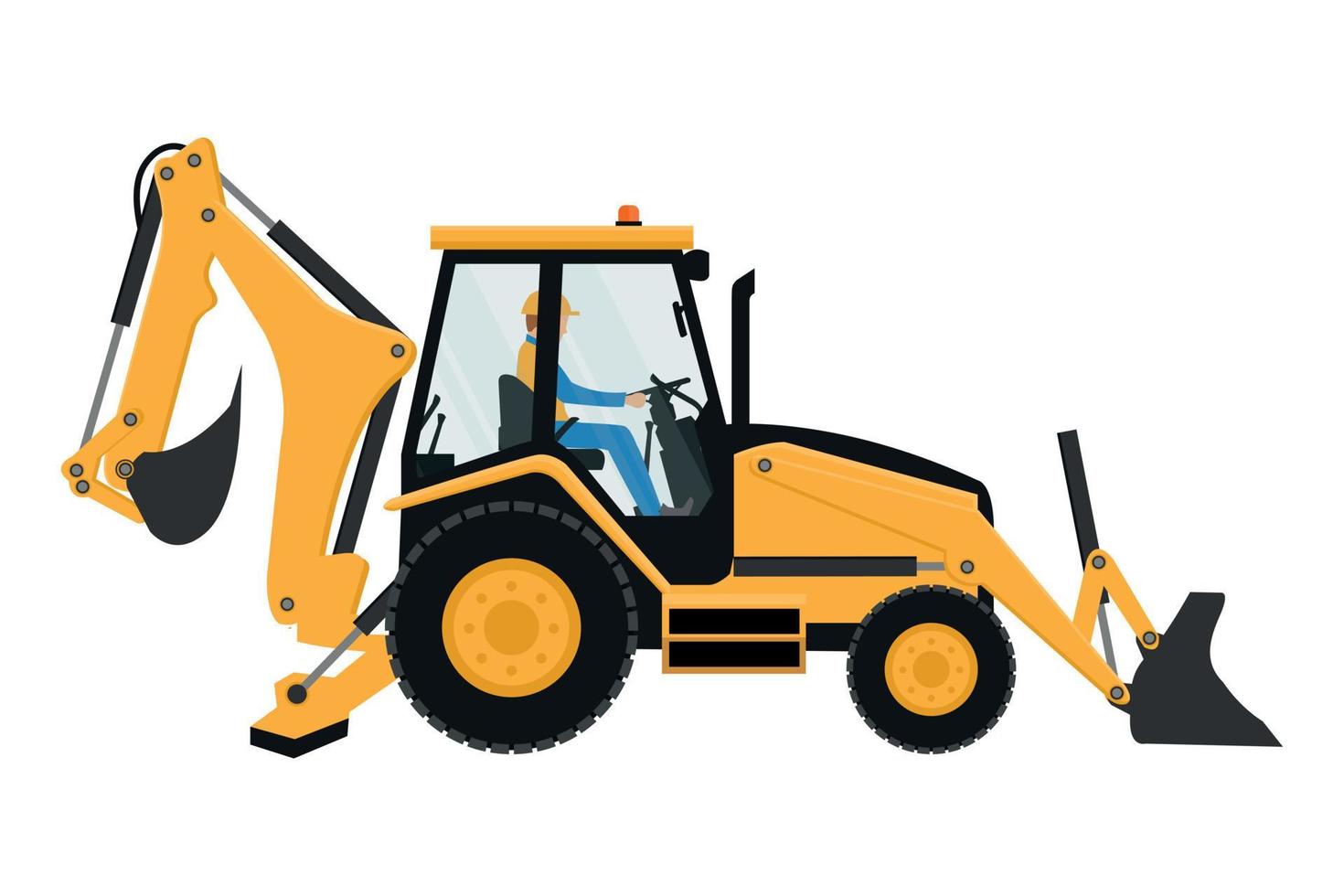 Heavy Machinery Driver Backhoe Design vector