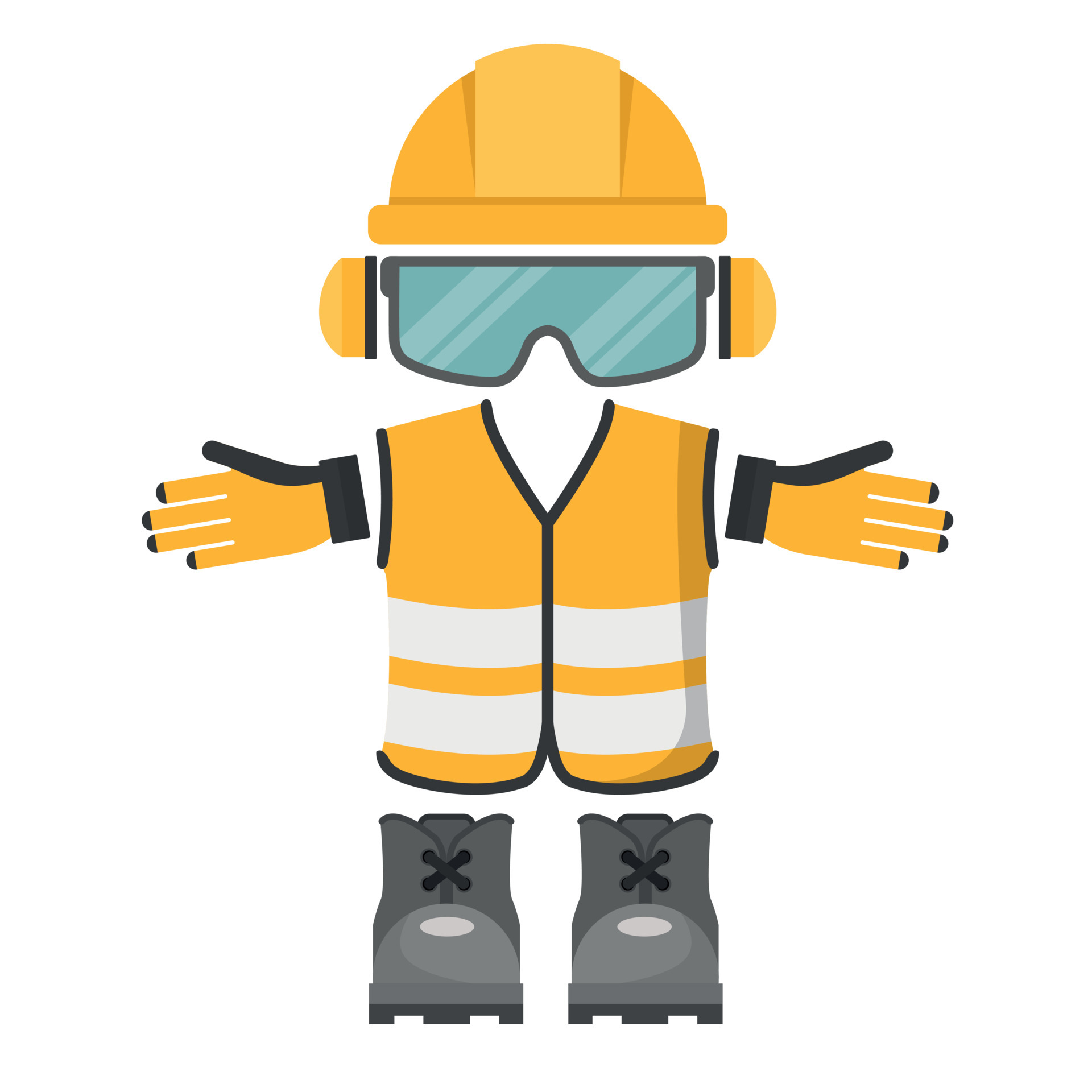 Vector design of personal protective equipment for work. Occupational