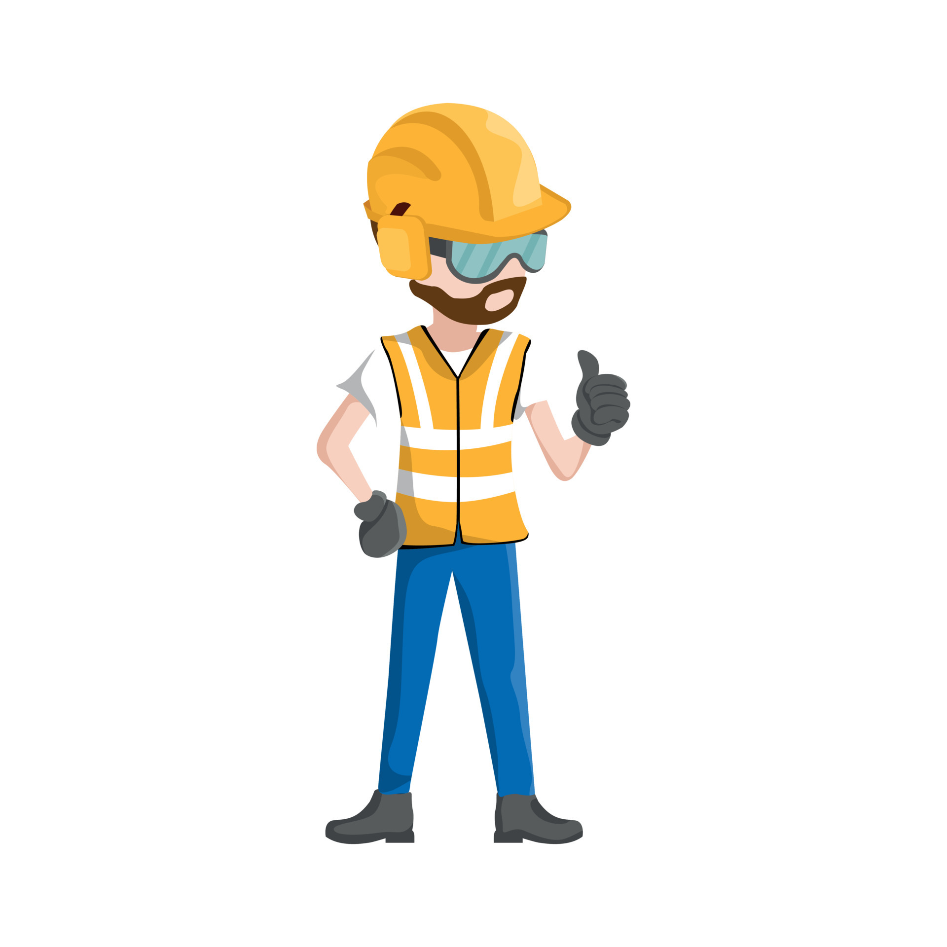 Worker with his personal protective equipment 4406188 Vector Art at Vecteezy Worker with his personal protective equipment 4406188 Vector Art at Vecteezy