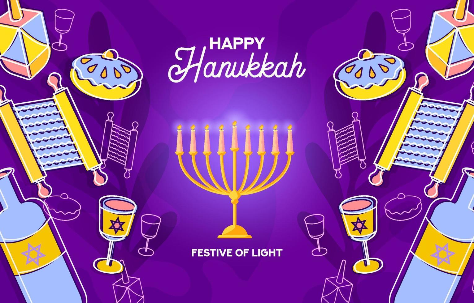 feliz fondo de hanukkah vector