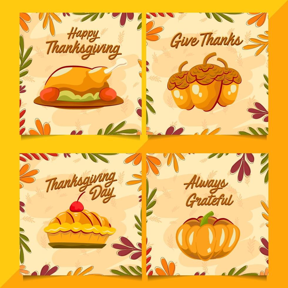 Thanksgiving Social Media Posts vector