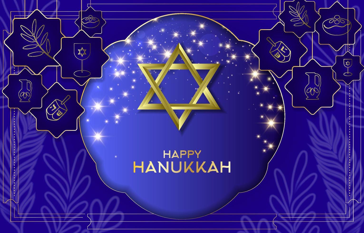 David Star with Hanukkah Background vector