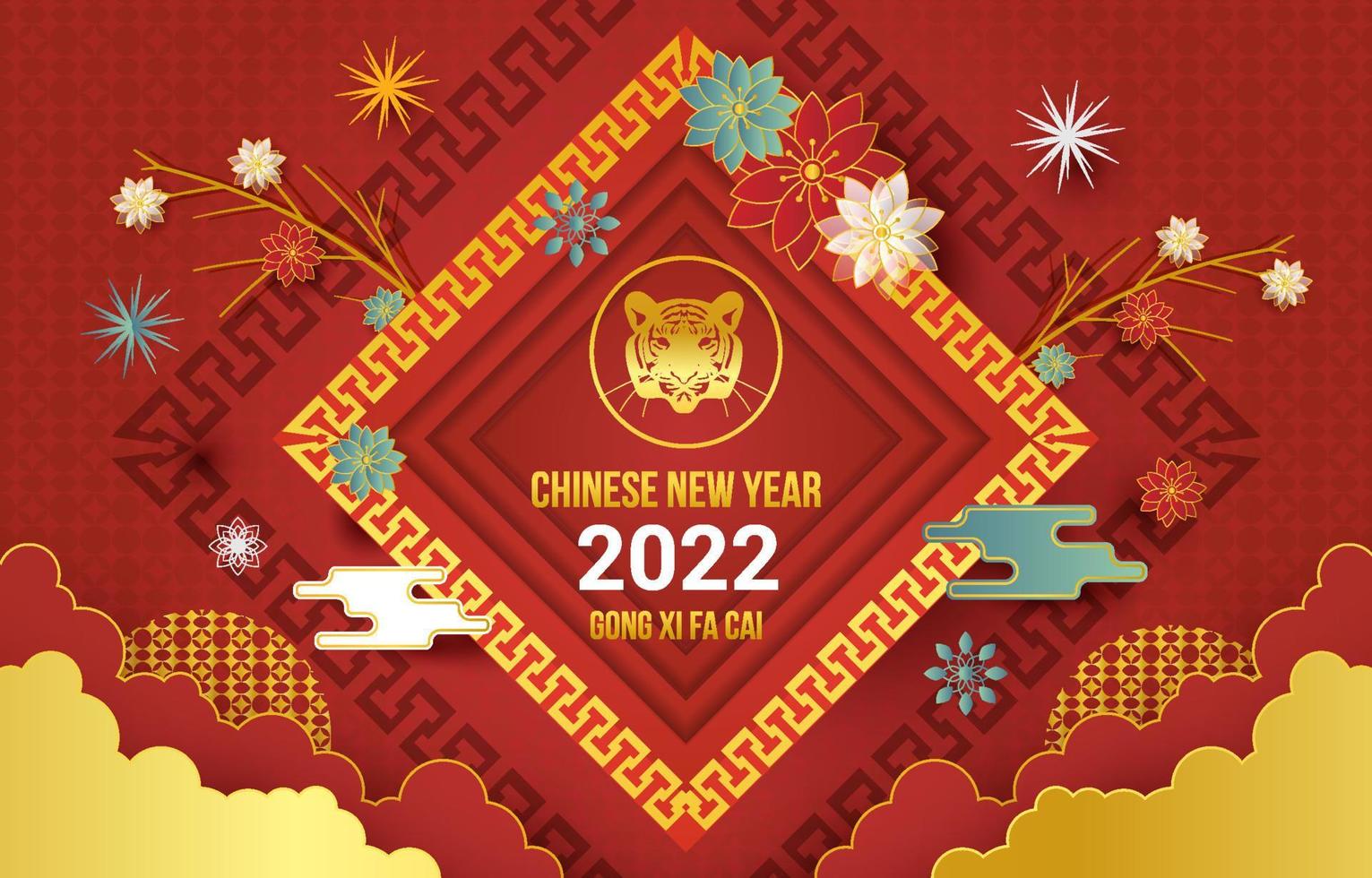 gong xi fa cai 2022 fondo vector