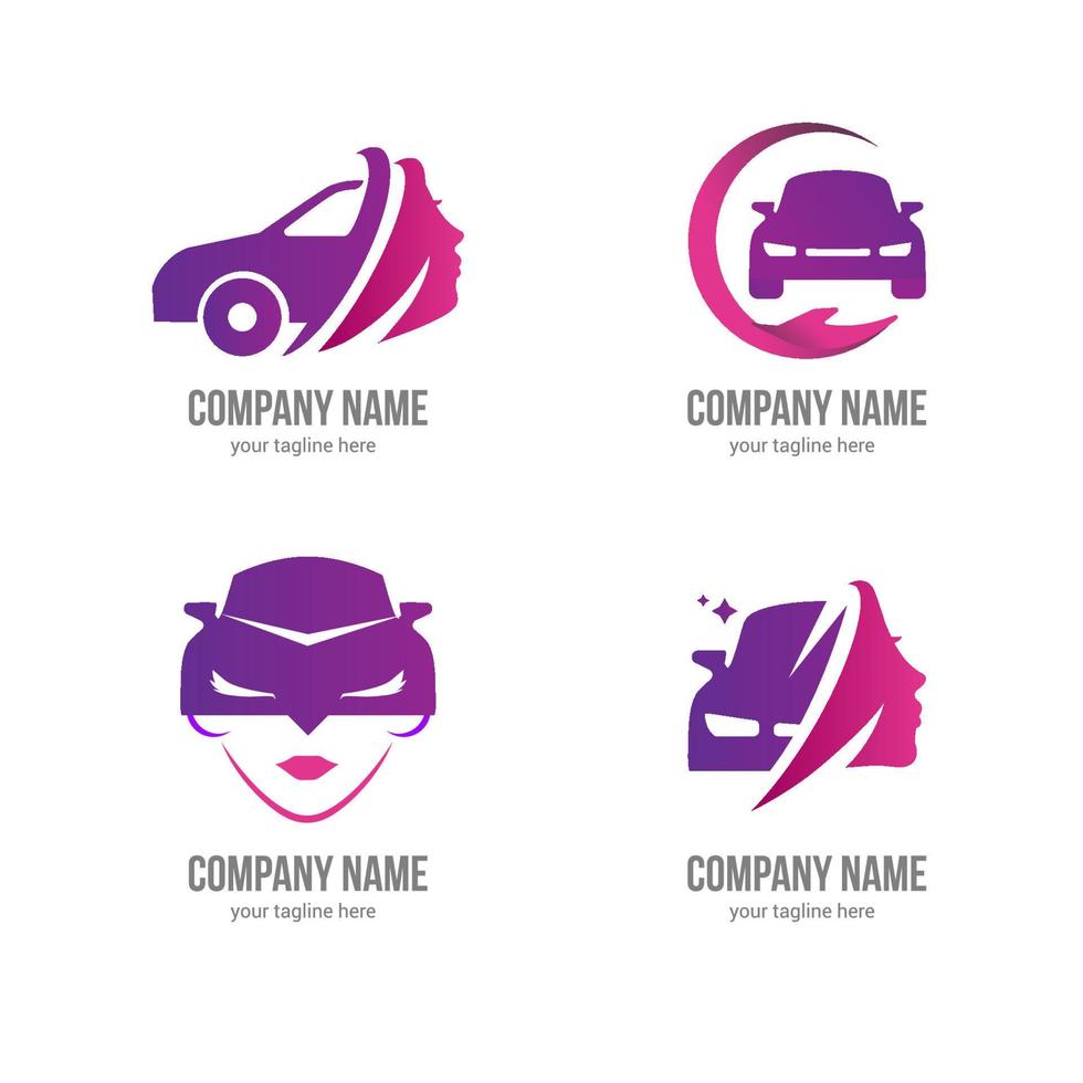 colecciones de logotipos automotrices femeninos vector