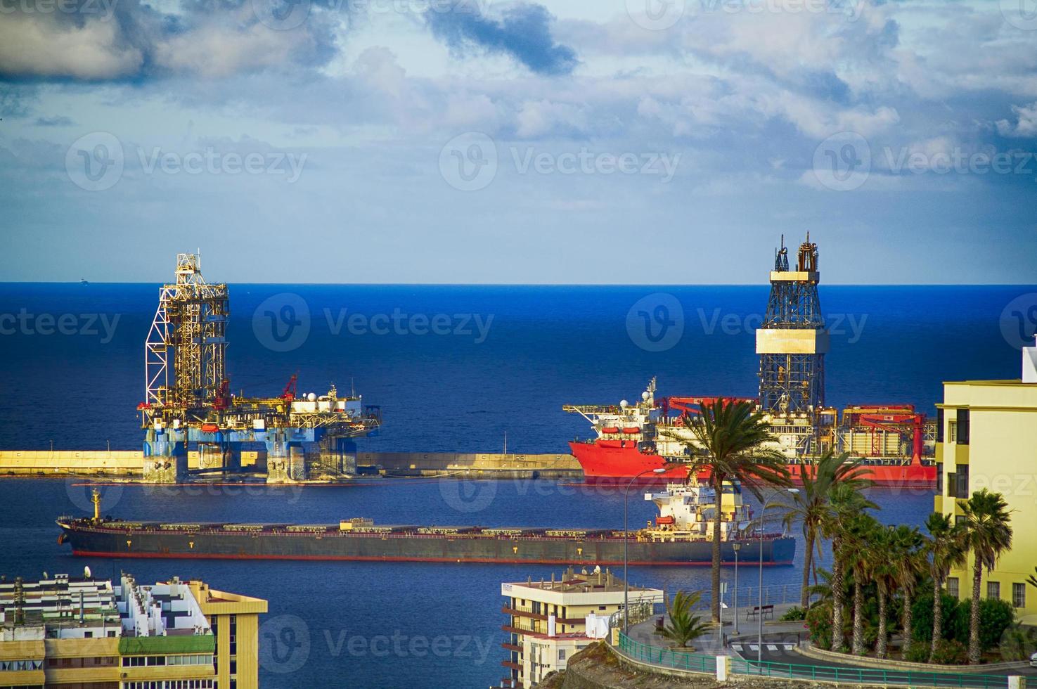 oil ships in the port of las palmas photo