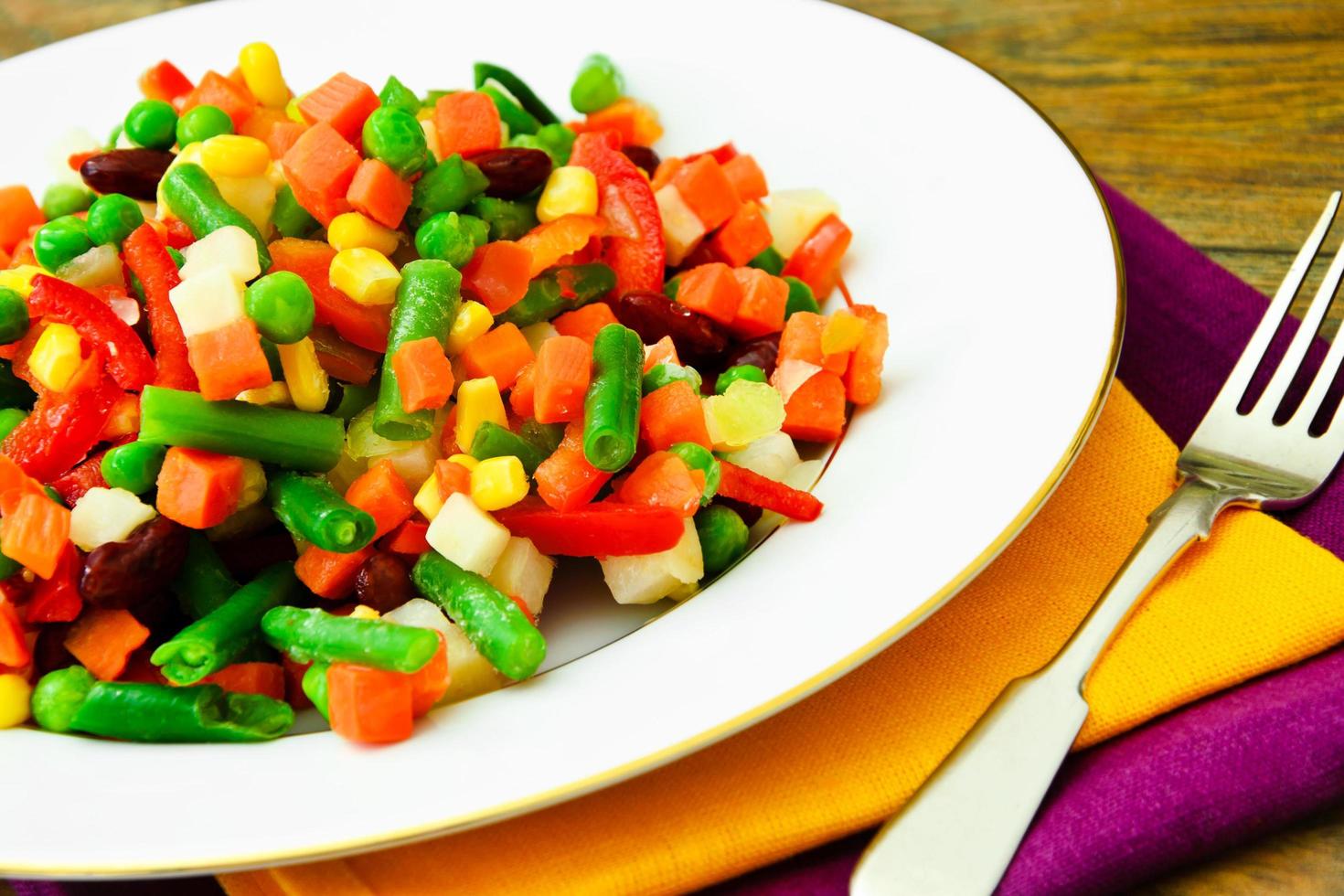 Mexican Mix of Vegetables. Tomatoes, Beans, Celery Root, Green B photo