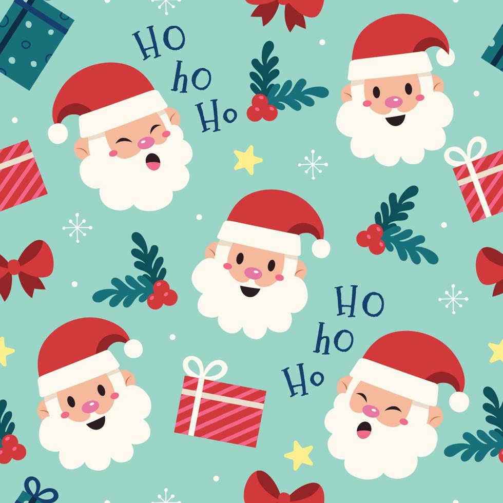 Happy Santa Seamless Pattern vector