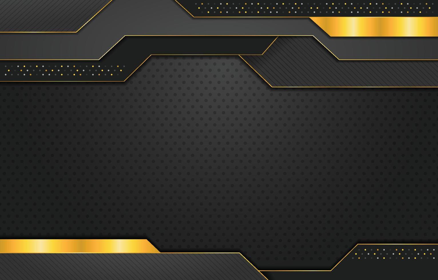 Black and Gold Technology Concept Background vector