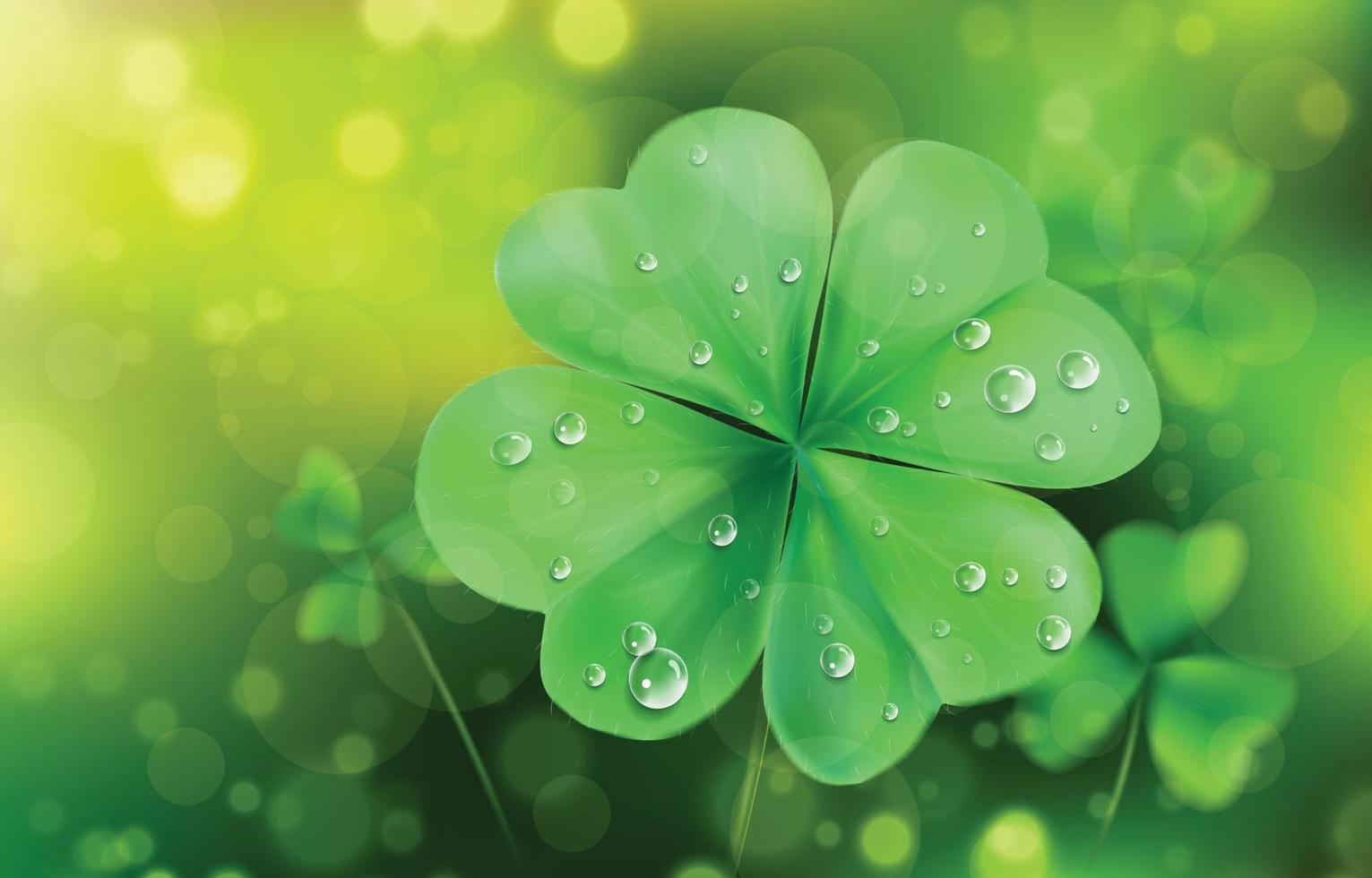 Realistic Four Leaf Clover Concept vector