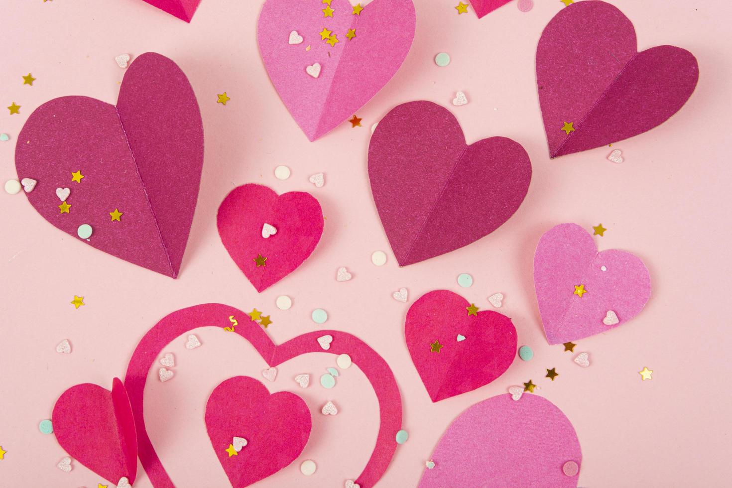 Abstract Background with Paper Hearts, confetti for Valentine s Day. Love and Feeling Background for poster, banner, post, card Studio Photo