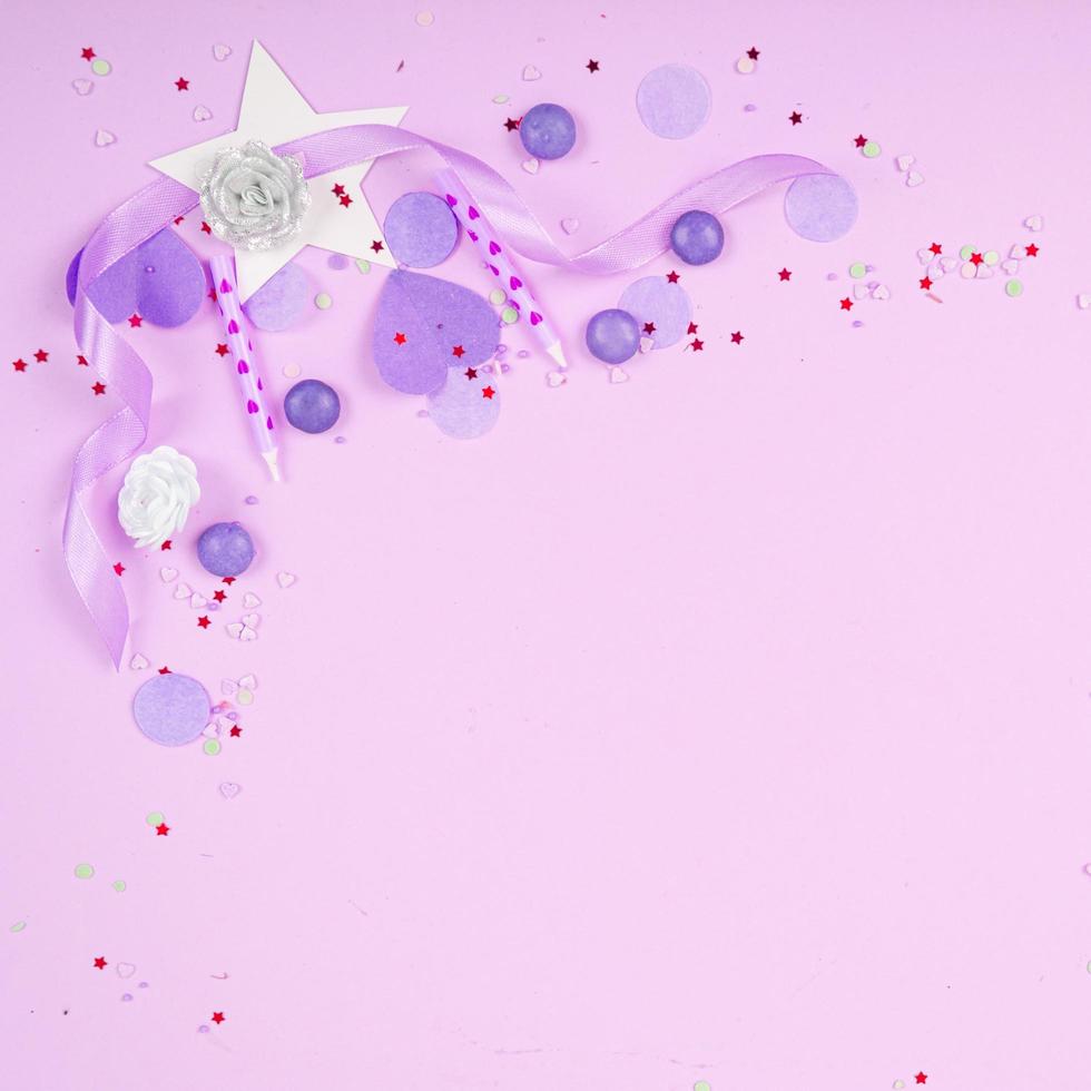 Abstract Background with Paper Hearts, confetti for Valentine's Day. Love and Feeling Background for poster, banner, post, card Studio Photo