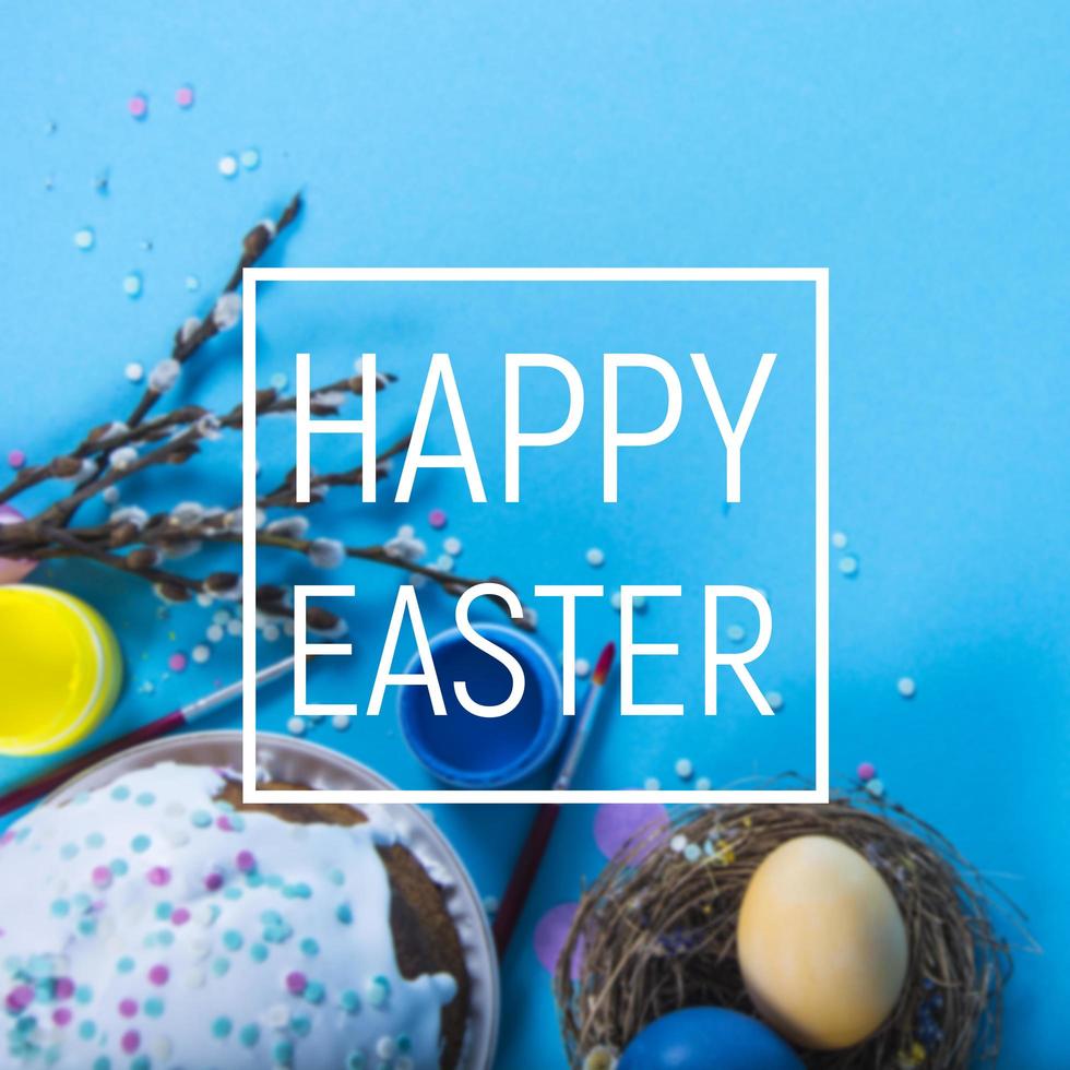Fondo de colores con fondo de huevos de Pascua. concepto de feliz pascua. se puede utilizar como póster, fondo, tarjeta navideña foto