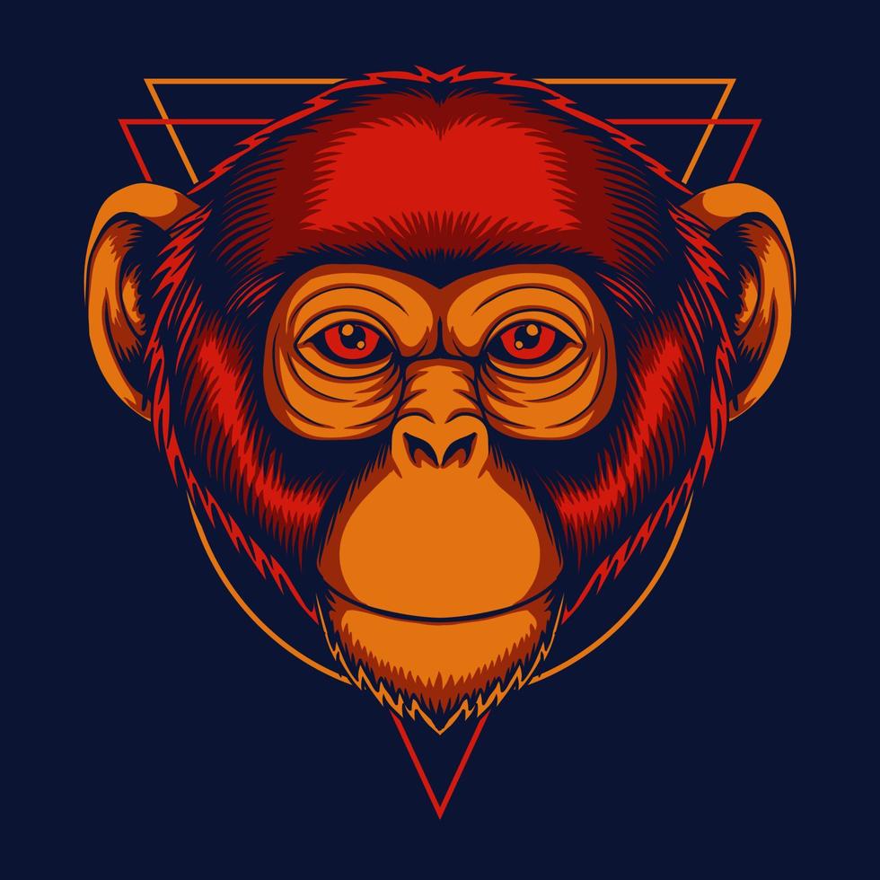 Chimpanzee head vector illustration