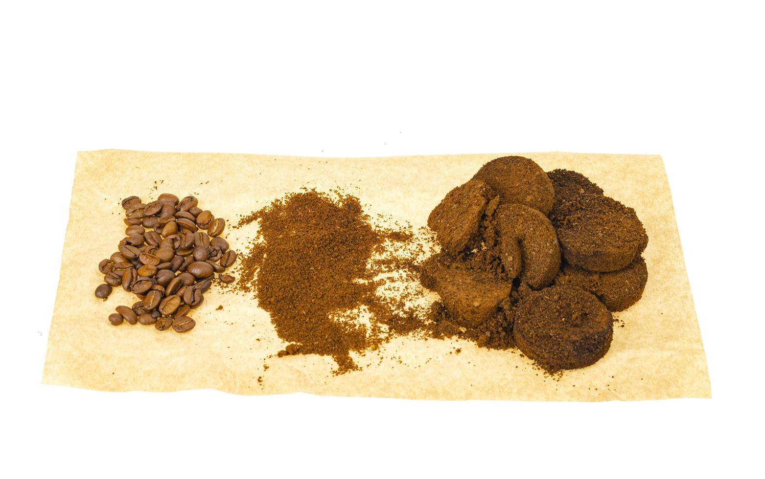 Coffee beans, ground and pressed espresso residues. Studio Photo 4411705 Stock Photo at Vecteezy