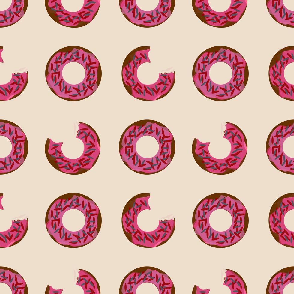seamless pattern donuts cake design.pink background. food design for wallpaper, backdrop, cover, sale, shop and graphic design. vector illustration
