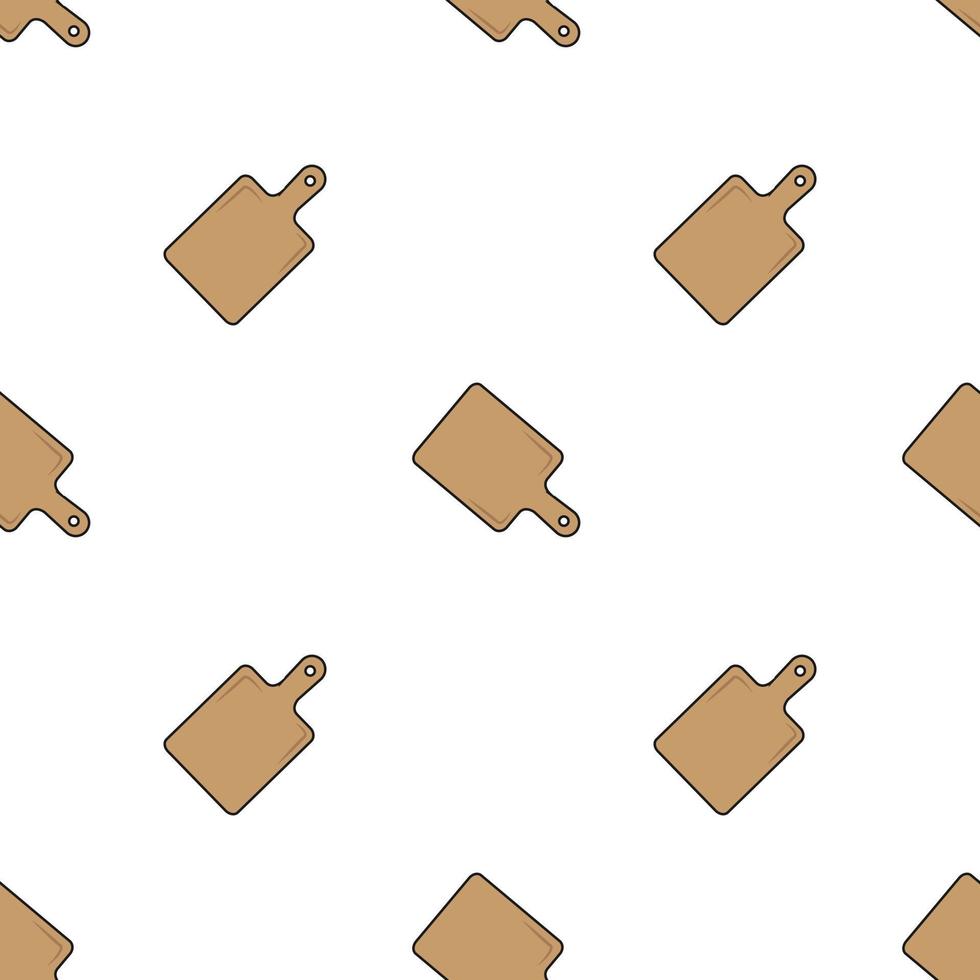 seamless pattern design illustration cutting board. brown texture. white background. for kitchen appliance icons, food wallpaper and can be printed in the fabric. modern flat design. vector