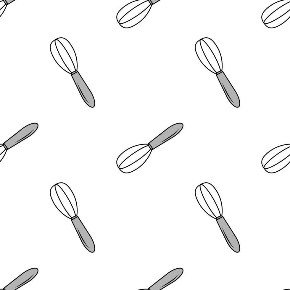 El batidor de diseño de ilustración de patrones sin fisuras es único y simple. textura de color blanco y negro. para iconos de electrodomésticos de cocina, fondos de pantalla de alimentos y se puede imprimir en tela. vector