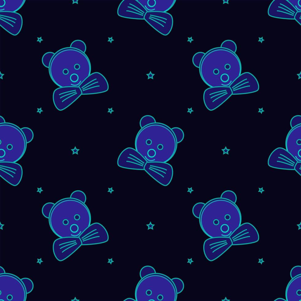 vector illustration of animal face design in light blue color. dark blue background. seamless pattern design for wallpaper, backdrop, cover, paper cut, sticker and print on fabric.