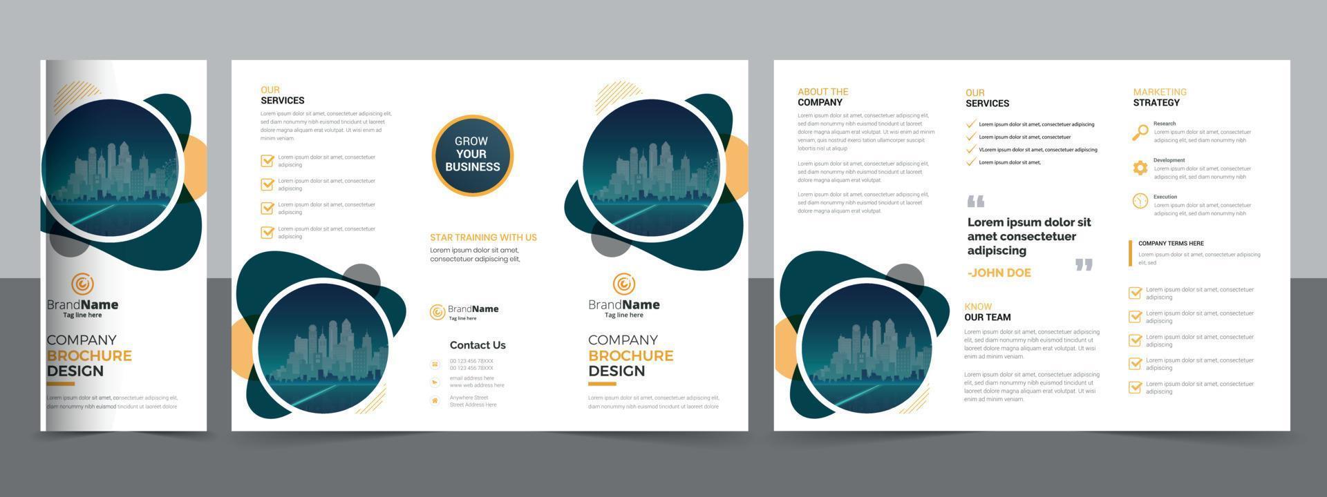 Creative Corporate Modern Business Trifold Brochure Template Design. vector
