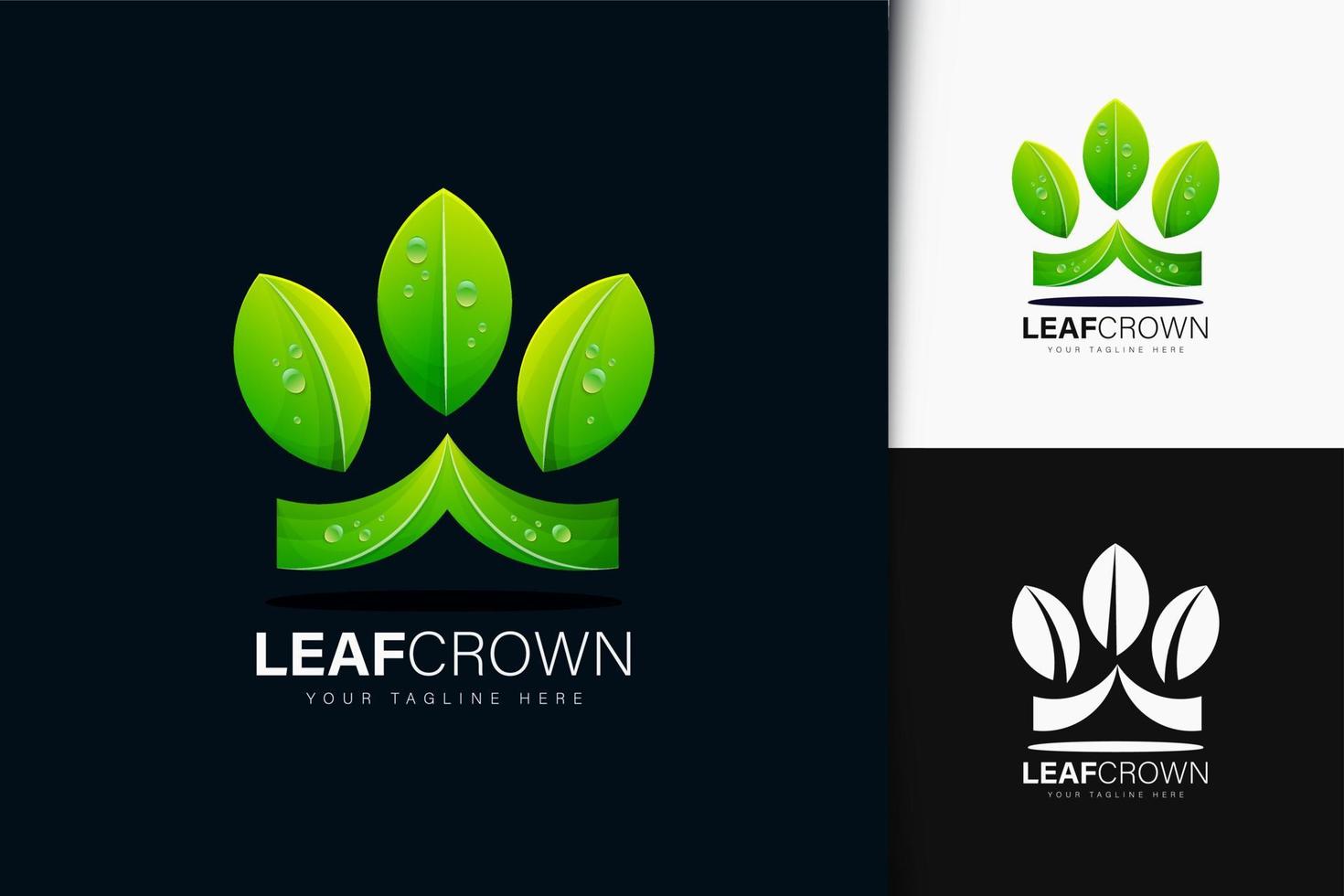 Leaf crown logo design vector