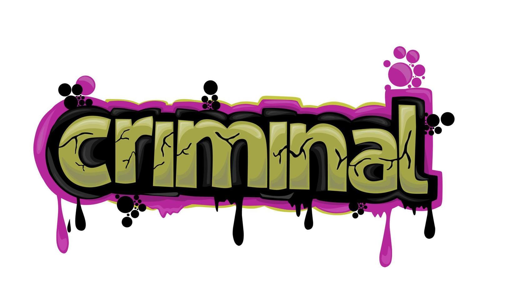 cool CRIMINAL writing graffiti design vector