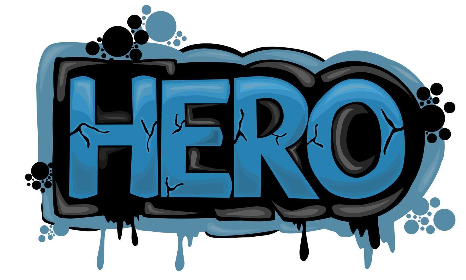 cool HERO writing graffiti design vector