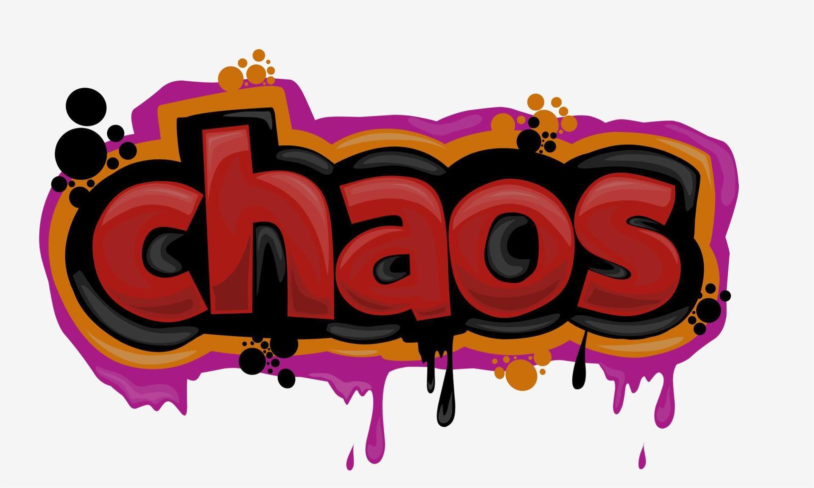 cool CHAOS writing graffiti design vector