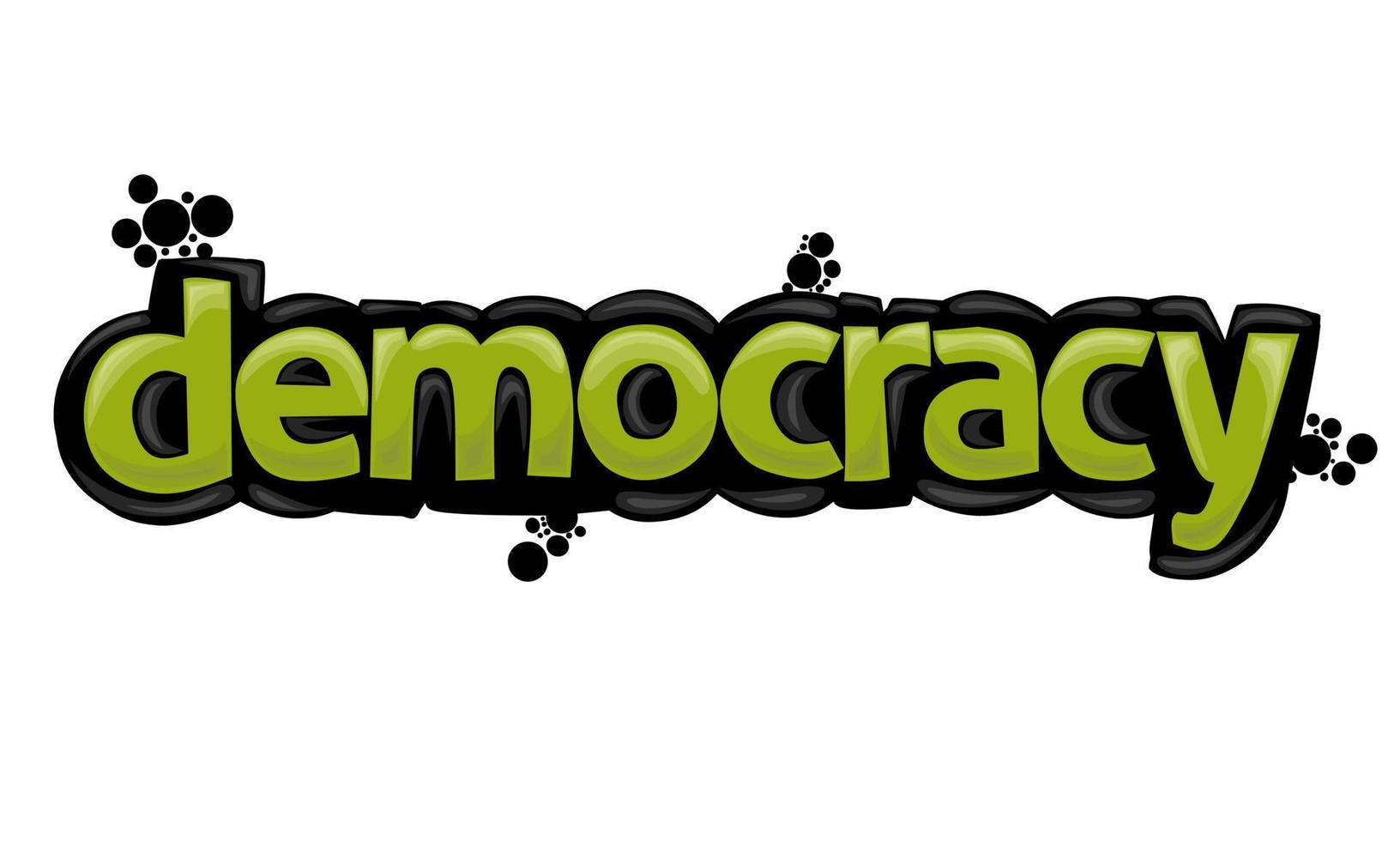 cool DEMOCRACY writing graffiti design vector