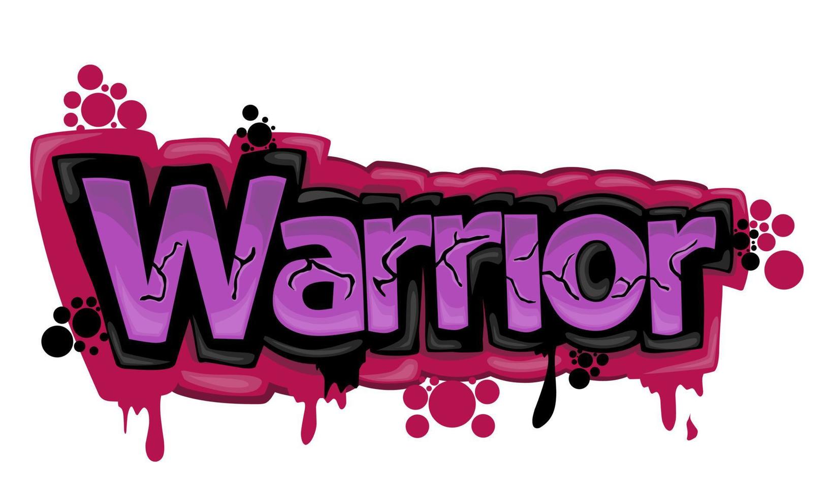 cool WARRIOR writing graffiti design vector