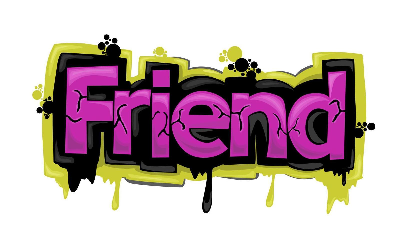 cool FRIEND writing graffiti design vector