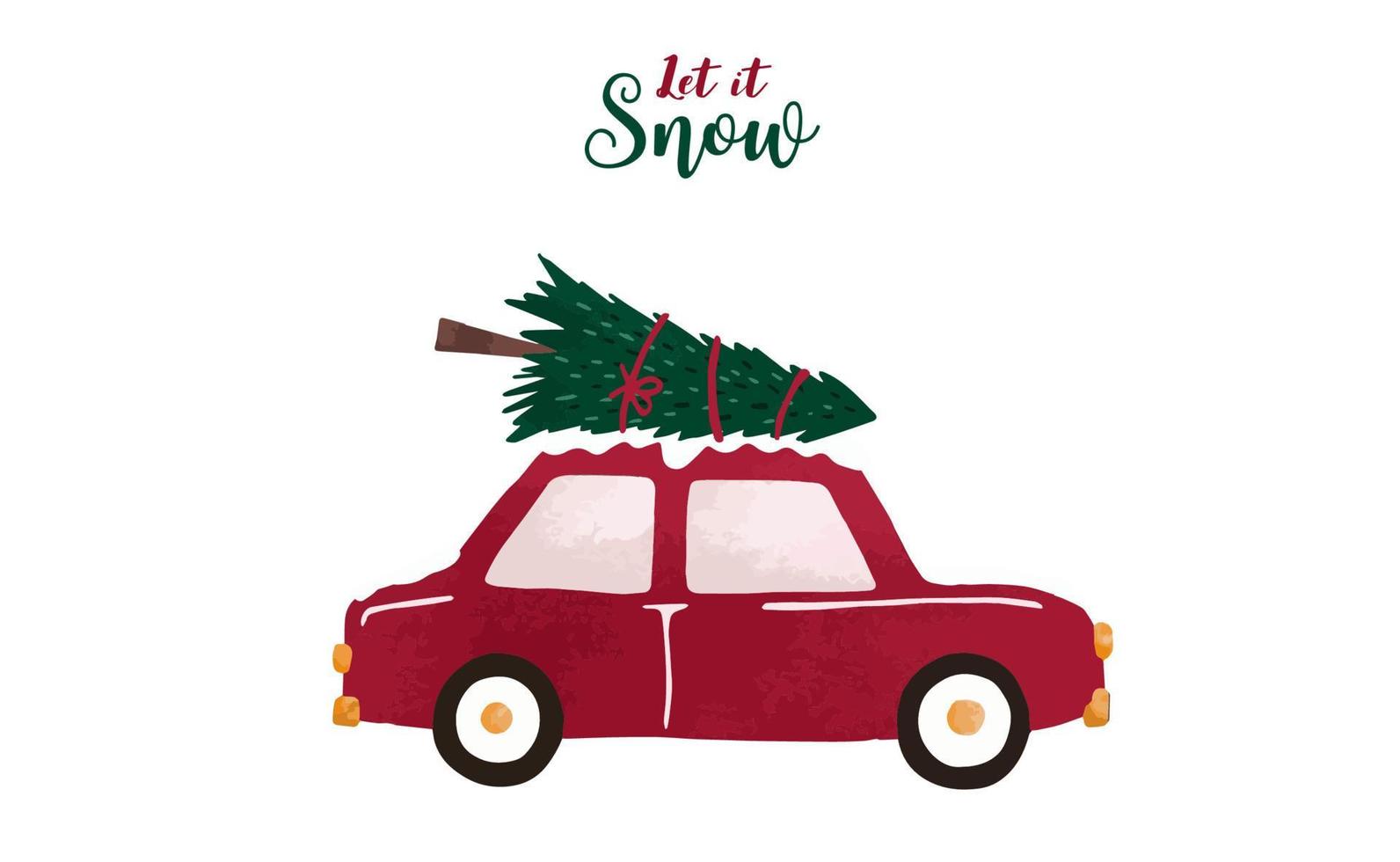 colección de fondo de navidad con coche ilustración vectorial editable para invitación de año nuevo, postal y banner de sitio web vector