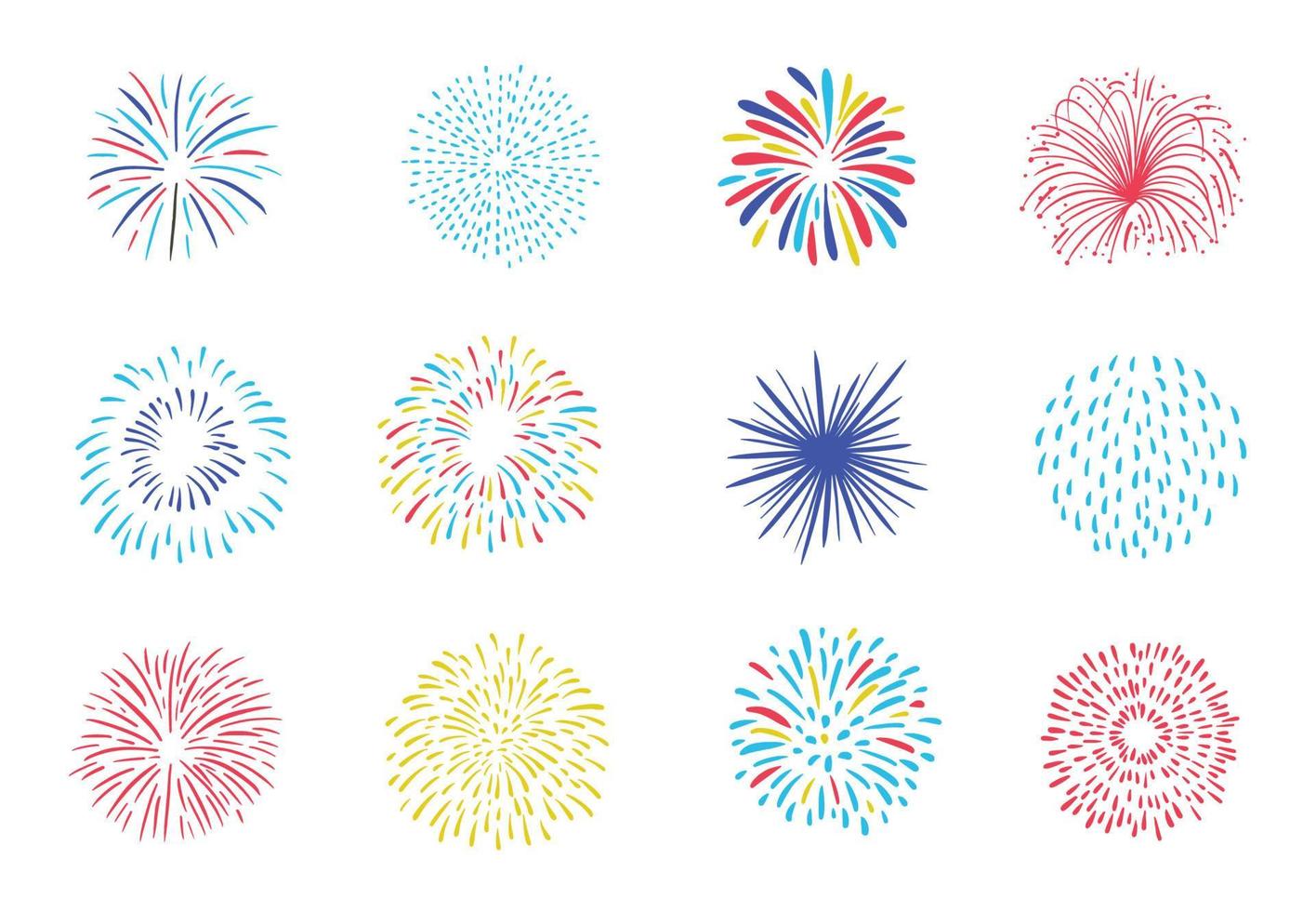 Colección de iconos de fiesta con ilustración de firework.vector para icono, etiqueta engomada, diseño web vector