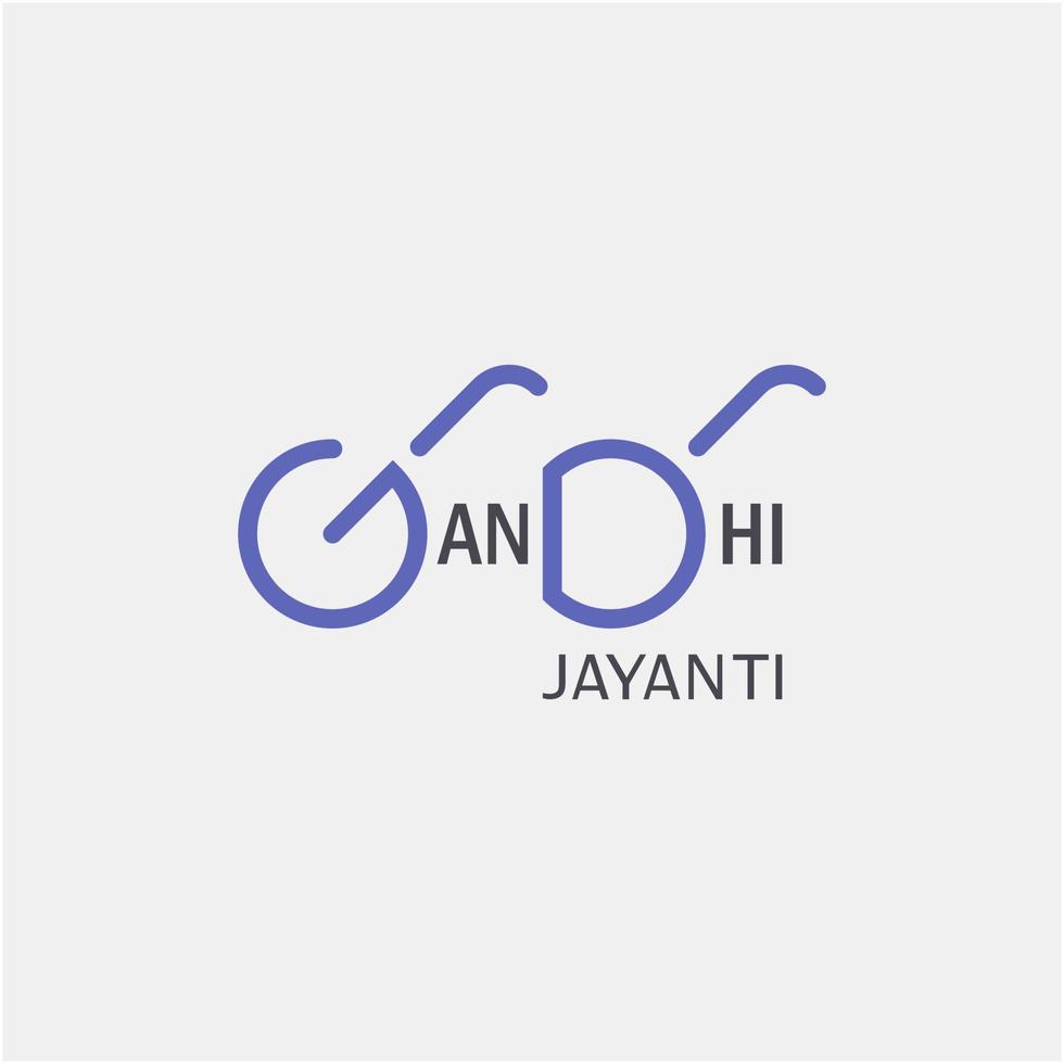 Resumen o póster para gandhi jayanti o texto de tipografía de vidrio del 2 de octubre vector