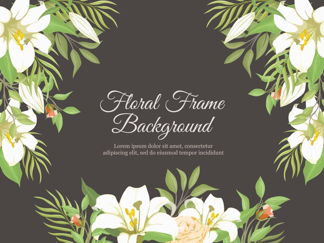 hermoso fondo de boda con vector de flores de lirio