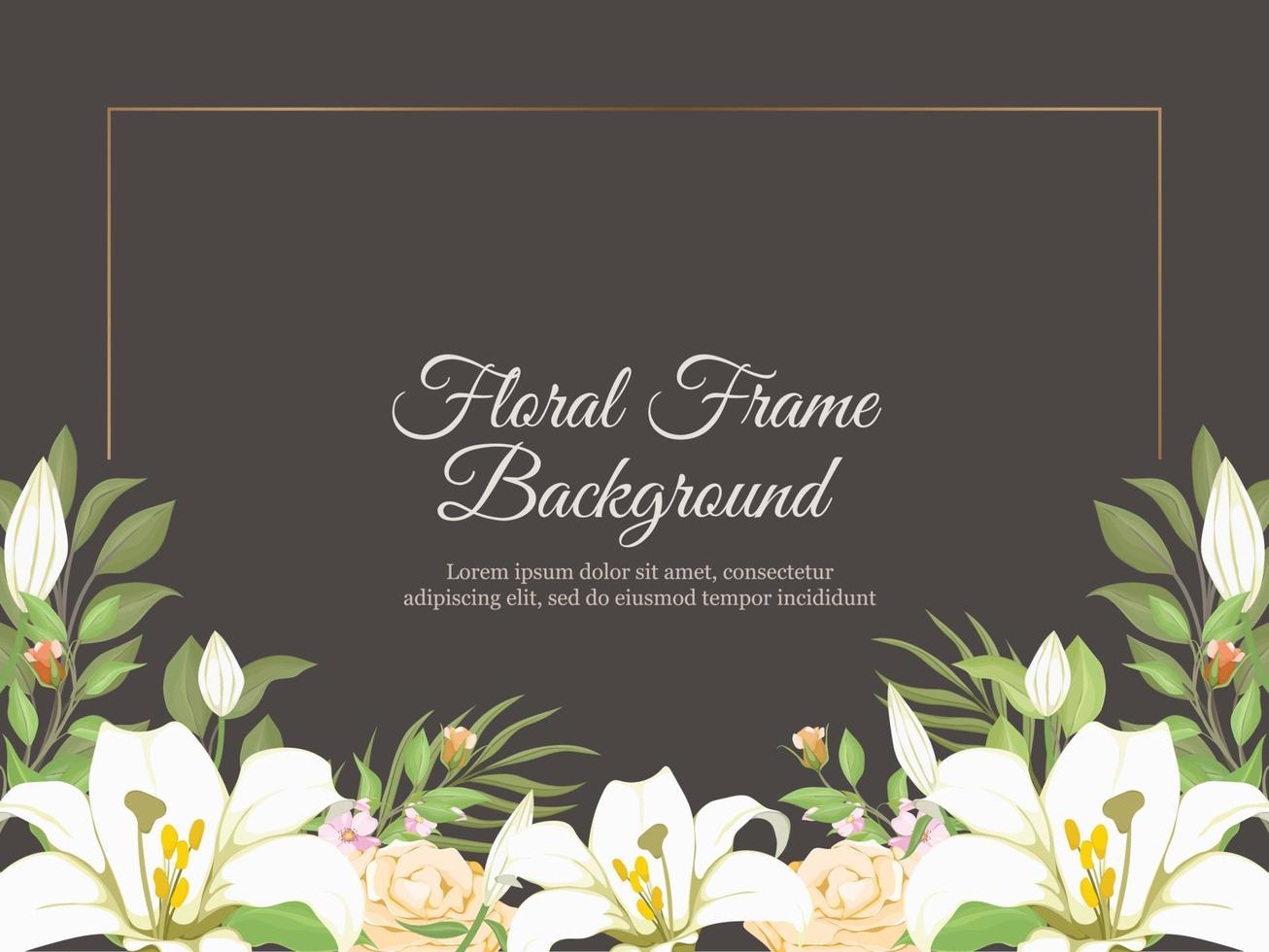 hermoso fondo de boda con vector de flores de lirio