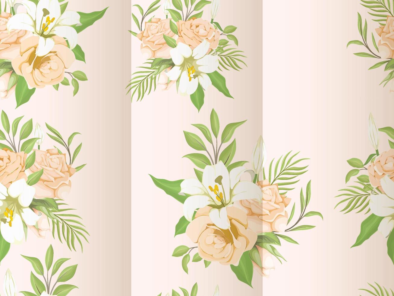 Hermoso diseño de patrones sin fisuras con vector de flores de lirio