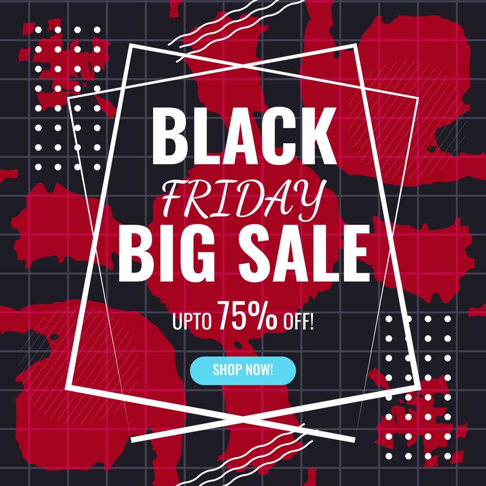 Black Friday sale banner modern abstract background with hand painted grunge brush strokes vector