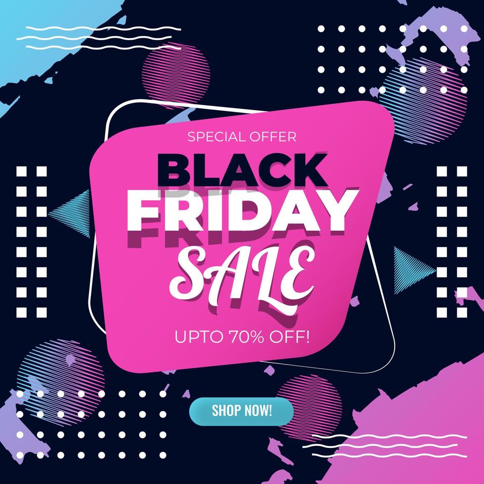 Black Friday sale banner modern abstract background with hand painted grunge brush strokes vector