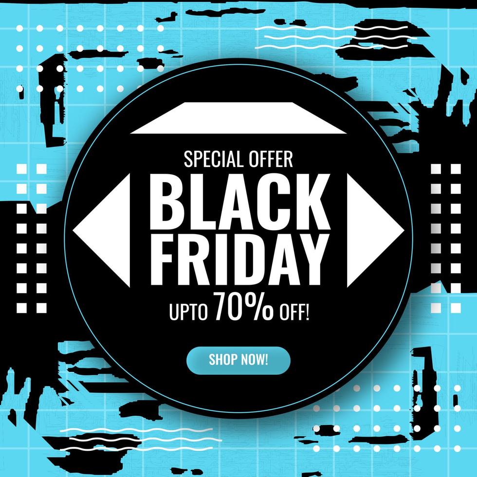 Black Friday sale banner modern abstract background with hand painted grunge brush strokes vector