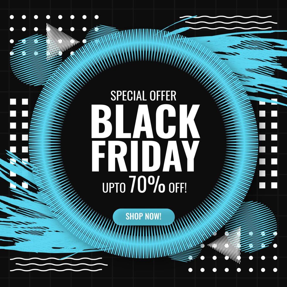 Black Friday sale banner modern abstract background with hand painted grunge brush strokes vector