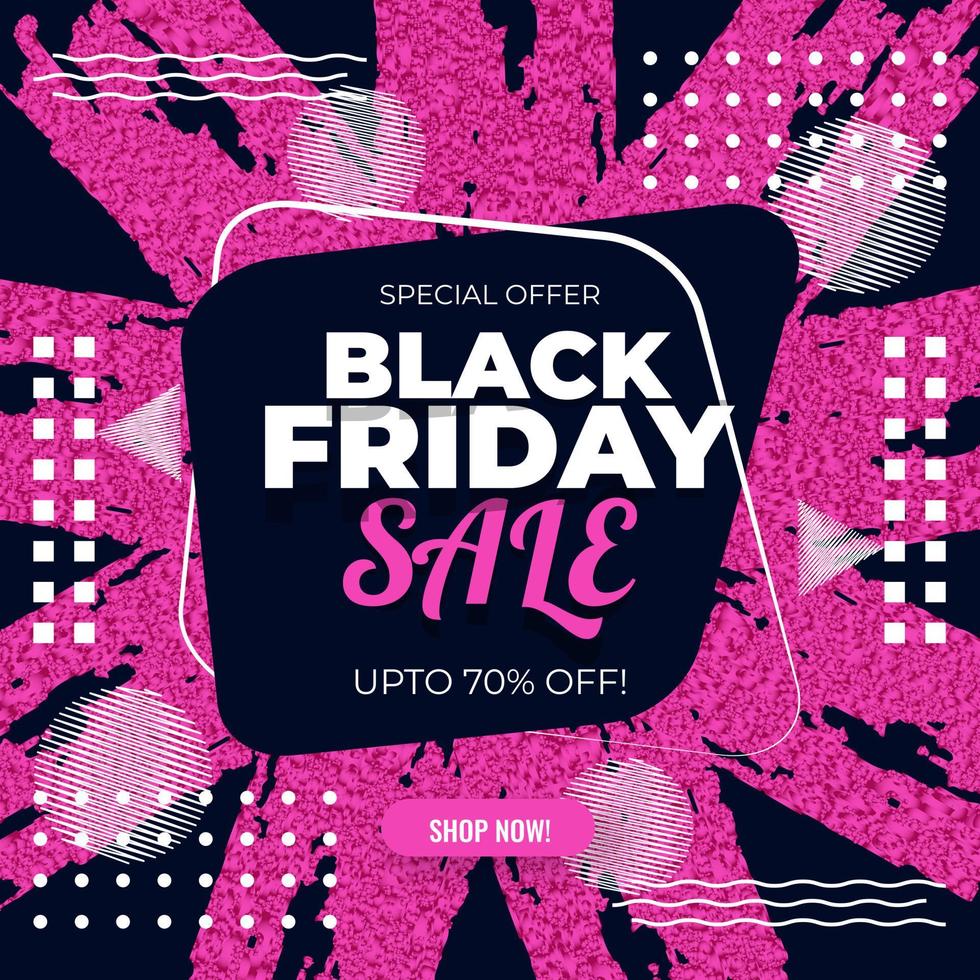 Black Friday sale banner modern abstract background with hand painted grunge brush strokes vector